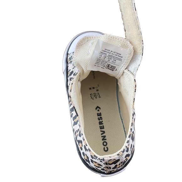 Converse All Star Brown Black Leopard Print Girls Shoes Size 9 - Picture 8 of 9